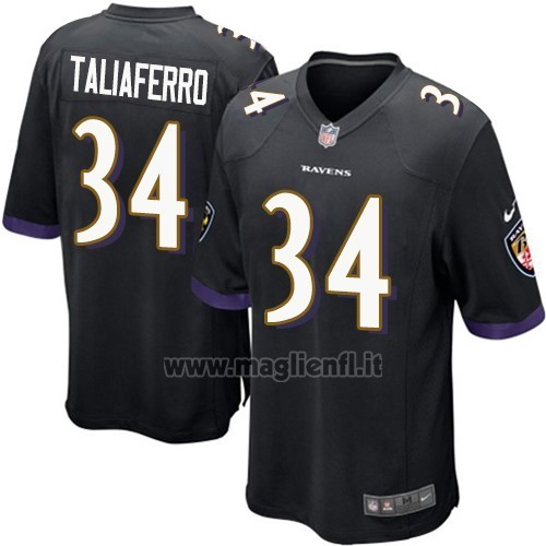 Maglia NFL Game Baltimore Ravens Taliaferro Nero